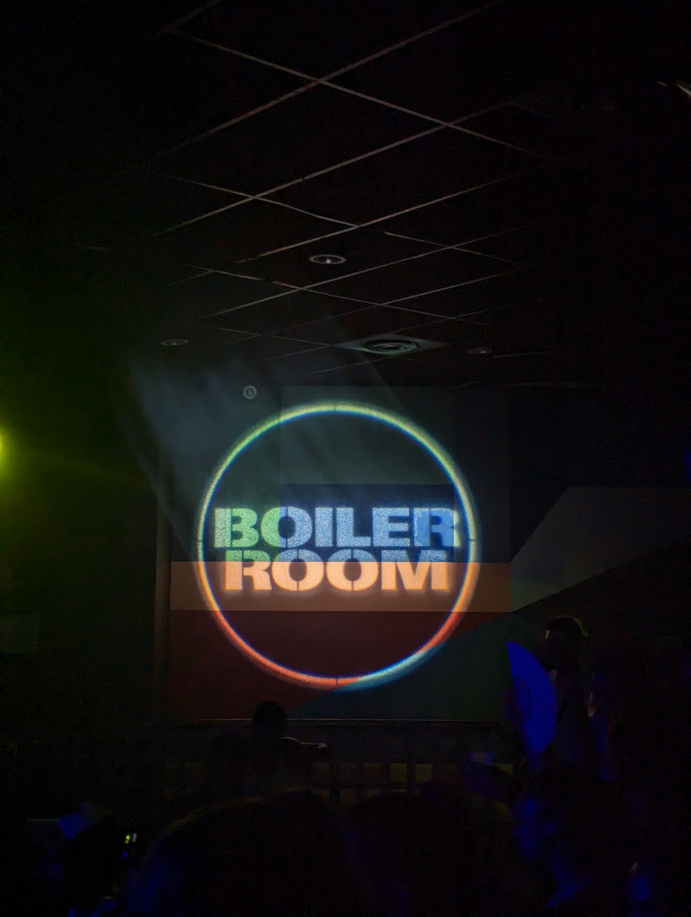 A display projecting Boiler Room x La Creole